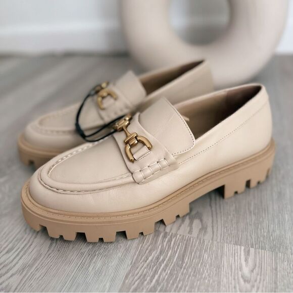 ZARA BUCKLE LEATHER LUG SOLE LOAFERS - Picture 1 of 10